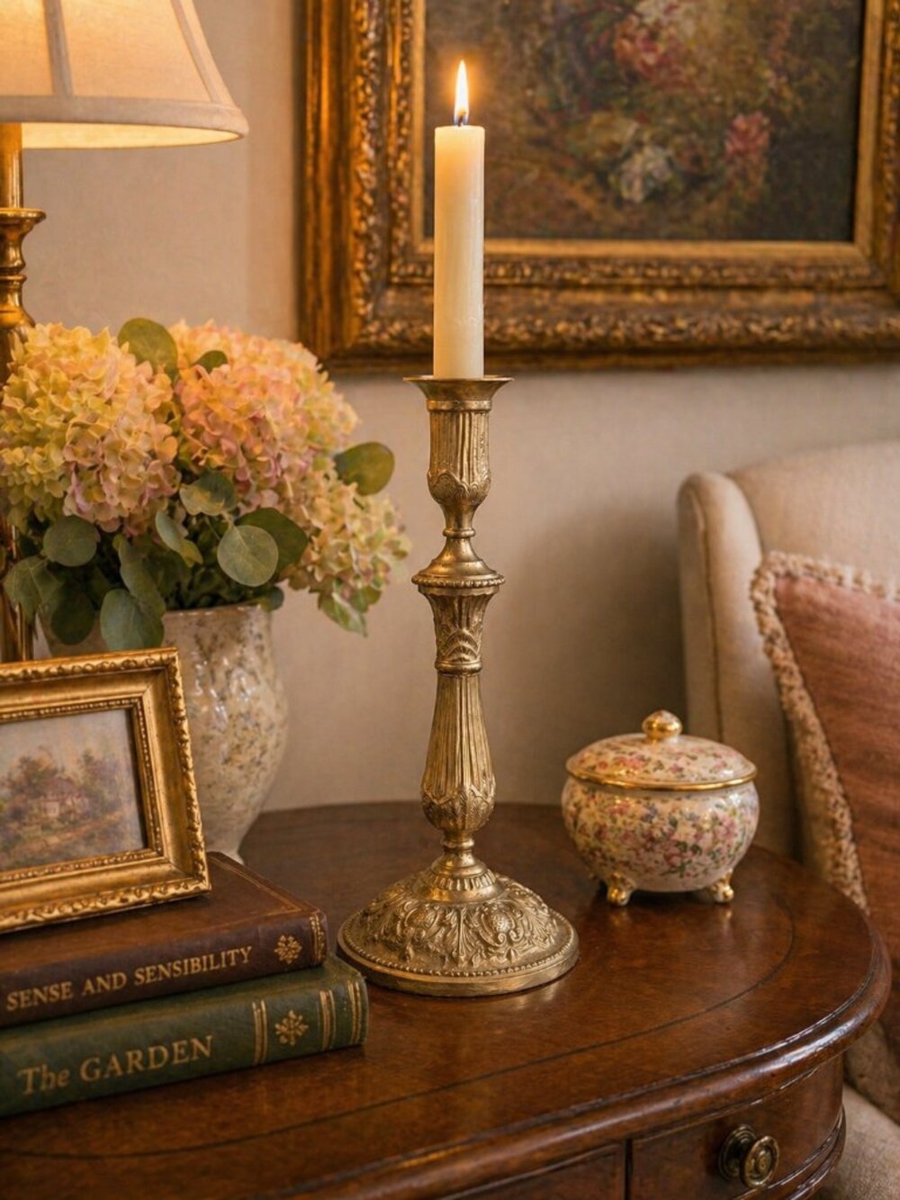 Vintage Brass Candlestick Holder Ornate Candle Holder Hollywood Regency